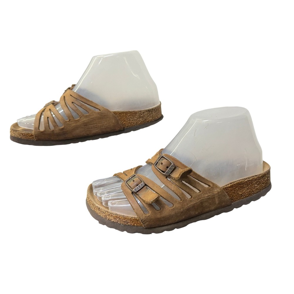 Birkenstock Granada Soft Footbed Tobacco Brown Oiled Leather Sandals Womens 38 - Picture 2 of 7